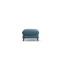 Habitat Lomond Fabric Footstool - Blue - Dark Leg