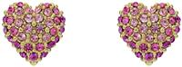 Ted Baker Gold Plated Pink Crystal Heart Stud Earrings