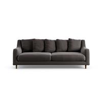 Habitat Swift Velvet 3 Seater Sofa - Grey - Dark Leg
