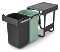 Brabantia Sort & Go 2x15 Litre Built-in Bin - Dark Grey