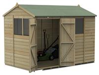 Forest Beckwood Shiplap 4 Clear Window Apex Shed - 10 x 6ft