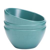 Argos Home Geo 3 Piece Stoneware Nibble Bowls - Teal
