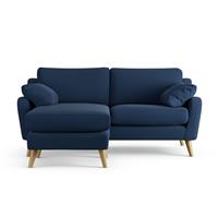 Habitat Ivor Left Hand Corner Sofa - Navy Blue - Ash Leg