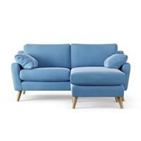 Habitat Ivor Right Hand Corner Sofa - Sky Blue - Ash Leg
