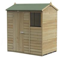 Forest Beckwood Shiplap 1 Window Reverse Apex Shed - 6 x 4ft