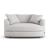 Habitat Sacha Fabric Cuddle Chair - Natural - Ash Leg