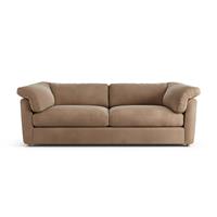 Habitat Wynn Velvet 4 Seater Sofa - Latte - Ash Leg