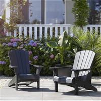 Keter Set of 2 Plastic Garden Adirondack Chairs - Graphite