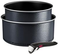 Tefal So Light 3 Piece Aluminium Saucepan Set - Black