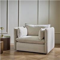 Habitat Willow Fabric Cuddle Chair - Natural