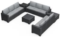 Keter California 9 Seater Garden Corner Sofa Set - Grey