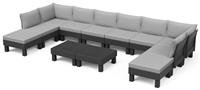 Keter Elements 10 Seater Garden Corner Sofa Set - Grey