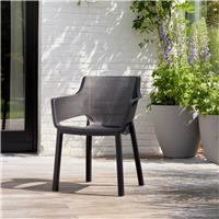 Keter Elisa Set of 6 Plastic Garden Chairs - Graphite