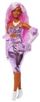 Barbie Deluxe Style Doll Glossy Pink Dress & Pink Hair -32cm