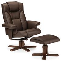 Julian Bowen Malmo Recliner Chair & Footstool - Brown