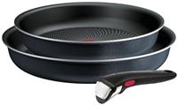 Tefal So Light 3 Piece Aluminium Frying Pan Set - Black
