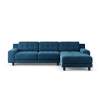 Habitat Hendricks Right Hand Corner Sofa -Ink Blue-Black Leg