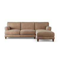 Habitat Askem Velvet Right Hand Corner Sofa -Latte -Dark Leg