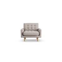 Habitat Fenner Fabric Armchair - Stone - Ash Leg