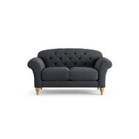 Habitat Brooker Fabric 2 Seater Sofa - Charcoal - Ash Leg
