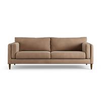 Habitat Newington Velvet 4 Seater Sofa - Latte - Dark Leg