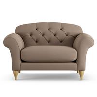 Habitat Brooker Fabric Cuddle Chair - Biscuit - Ash Leg