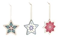 Habitat Pack of 6 Wooden Star Christmas Ornament