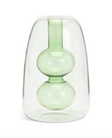 Habitat Double Walled Bud Vase/Glass Diffuser Vessel - Green