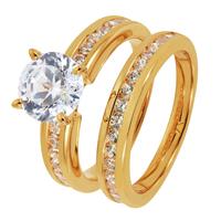 Revere 9ct Gold Plated Cubic Zirconia Bridal Ring Set - P