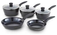 Tower Diamo 5 Piece Aluminium Pan Set - Black