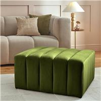 Argos Home Letti Velvet Footstool - Green