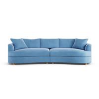 Habitat Sacha Velvet 4 Seater Sofa - Sky Blue - Ash Leg