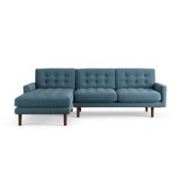 Habitat Fenner Left Hand Corner Sofa - Blue - Dark Leg