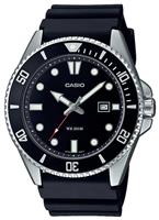 Casio Stainless Steel Rotating Bezel Black Strap Watch