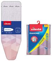 Vileda Diamond 130 x 45cm Ironing Board Cover - Pink & Grey