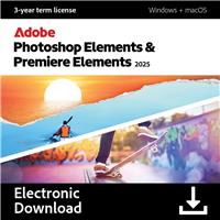 Adobe Photoshop 2025 & Premiere Elements 2025 1 User, 3 Yrs