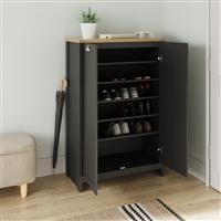 GFW Lancaster 2 Door Shoe Storage Cabinet - Black