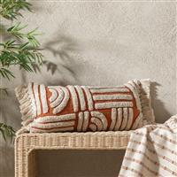 Habitat Tufted Cushion - Rust - 30x60cm