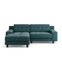 Habitat Hendricks Left Hand Corner Sofa - Teal - Black Leg