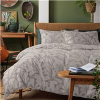 Habitat Linear Leaf Grey Bedding Set - Single