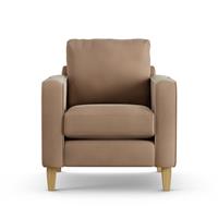 Habitat Flint Velvet Armchair - Latte - Ash Leg