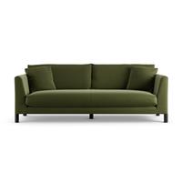 Habitat Aston Velvet 4 Seater Sofa - Moss Green - Black Leg