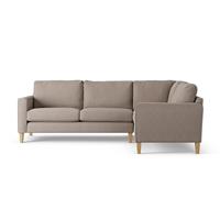 Habitat Flint Fabric Right Hand Corner Sofa- Mocha - Ash Leg