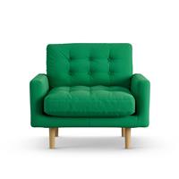 Habitat Fenner Fabric Armchair - Emerald Green - Ash Leg