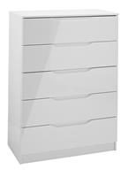 Legato 5 Drawer Chest - Grey Gloss.