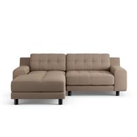 Habitat Hendricks Left Hand Corner Sofa - Biscuit -Black Leg