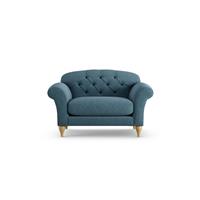 Habitat Brooker Fabric Cuddle Chair - Blue - Ash Leg