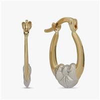 Revere 9ct Yellow Gold Two Tone Bow Creole Earrings