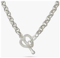 Revere Sterling Silver Heart Shaped T-Bar Necklace