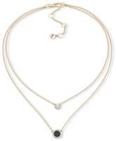 DKNY Gold & Black Colour Double Layer Pendant Necklace
